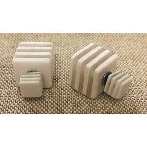 White Stripe Acrylic Cube Double Sided Earrings